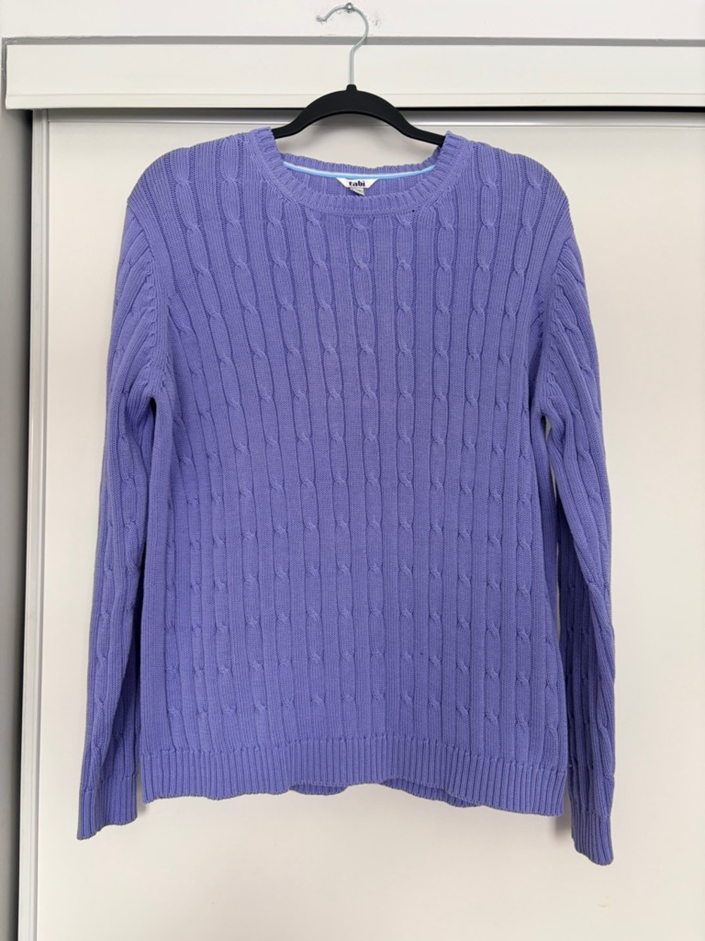 Cable Crewneck Sweater in Lavender by Talbots